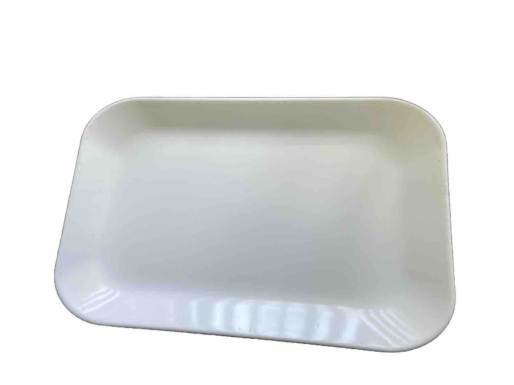 Serving Tray Plastic for Party Supplies 15" x 9.5" Platter for Serving White